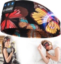 LC-dolida Sleep Headband Bluetooth 5.4, Sports Headband Earphone Wireless dengan Speaker Microphone USB C untuk Women Sleep Gift Workout Jogging Yoga Insomnia Travel Meditation, Butterfly