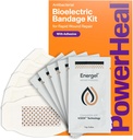 PowerHeal Bioelectric Bandage Kit untuk Wound Care & Fast Healing - 3- Layers w / Bioelectric Pad, Obsorbent Pad, Adhesive + Wound Hydrogel - untuk Cuts, Abrasions, Blisters, Burns - 5- Pack, 2.3 "x 3.5"