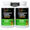 Potasium Iodide Tablet - 130mg Iodin Tablet untuk Pameran Radiasi 124; Amerika Serikat membuat Nuclear Fallout Pill KI Pil YODO Naciente 120 tablet (2 Pack)