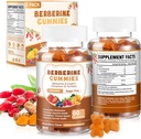 120 Count Berberine Extract Gummies 2000mg Natural Organic Berberine Extract HCI Suplement dengan Ceylon Cinnamon Turmeric untuk Women Dukung Digetical Immune System Metabolisme Campuran Berry Flavor