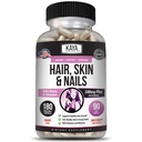 Kaya Surals Hair Skin Nail Capsules BiOTIN Vitamin D B-12 A Folic Acid, Pendukung Rambut Vitamin - 180 Count