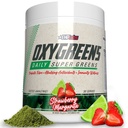 EHP Labs Oxygreens Super Greens Powder - Spirulina & Chlorella Superfood, Green Juice Powder & greens with Prebiotic Fibre, Antioksidants & Immunity Support, 30 Serves (Strawb. Margarita)