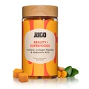 JUGO Beauty + SUPERFoods 124; Hair Skin Nails Suplement with Hyaluronic Acid & Turmeric 124; 40 Count Plant-Based Gummies = 124; Glatin- Free, Non-GMO, Made in USA