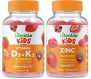 Lifeable Vitamin D3 + Vitamin K2 Kids + Zinc Kids, Gummies Bundle