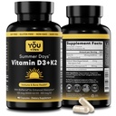 Vitamin D3 + K2 - Max Absorpsi, 5000 IU D3 & 100 mcg K2 MK-7 (Menaquinone- 7) dengan BioPerine - Bone, Heart & Imune Dukungan - Non-GMO, Gluten Free, Soy Free - 90 Kapsul - Tambahan Harian