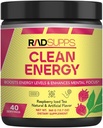Clean Energy - Pra Workout Powder for Men & Women with BCAas Acids, Energy Drinder, Amino Acid Energy Powder for Energy & Focus - 40 Services (12.7 oz, raspberry Iced Tea)