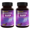 BioEmblem Natural Sleep Aid untuk orang dewasa dengan Melonatin, Valerian Root, Suntheanine & More 144; Healthy Sleep Supplement 12.4; Herbal Pill 124; 60 Capsules, 2 Pack