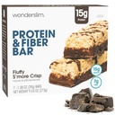 Wondersle High Fiber Protein Bars, Fluffy S 'more Crisp 124; 15g Protein, 8g Fiber 124; Low Sugar, Low Carb 124; Heally Indulgence 124; Memuaskan, Menyediakan Energi & OntheGo Konvenience, 7 Pack