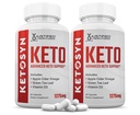 (2 Pack) Ketosyn Keto ACV Pil 1275MG Keto Dukungan Katup Kemo Alternatif ke Keto Gummies Terbuat dengan Apel Cider Vinegar Ekstra Virgin Powder Teh Hijau Daun 120 Capsules