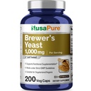 NusaPure Brewer Yeast 1000mg 200 Vegetarian Caps (Non- GMO, Vegan)