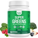 Bubuk super makanan super segar harian - Sertifikasi USDA Organic Green pooder w / 20 + Whole Foods, Spirulina Powder, Wheat & Barley Grass - Prograce, Fiber & Enzymes - Original Flavor, 60