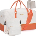 Weekender Bag for Women, 5 Pcs Set Carry on Overnight Bag, 23 "Travel Duffel with Waterproof Shoe Comment