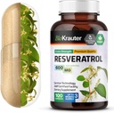 BIO KRAUTER Resveratrol Tambahan 600 mg - 100 Cacah - Sumber Antioksidant Alam - 98% Murni Trans Resveratrol Powder - Vegan