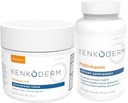 Kenkoderm Psoriasis Moisturizing Cream & Multivitamin Skin Care Bundle, Moisturiizing Cream dengan Acid Salicylic, 10 oz & Multivitamin dengan Omega 3 & Vitamin D, Supplemen Imune, 120 Capsules