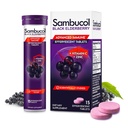 Sambucol Black Elderberry Effervescent Tablet - Elderberry dengan Zinc dan Vitamin C untuk Dewasa, Elderberry Dissoling Tablet, Berries - 15 Count