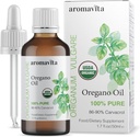 Minyak Organik Esceric dari Oregano- 100% Murni Unluted Yunani Oregano Oil dengan Carvacrol - Lebih dari 86%, Non-GMO, Ekstra Kekuatan Oregano Minyak Cips Organik, 1.7 FL.OZ / 50ml
