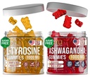 L- Tyrosine Gummies + Ashwagandha - L Tyrosine Suplemen dan Ashwaganda Bundle - Ashwaganda, L- Tyrosine untuk Anak-anak & Dewasa - 60 Ashwa Gummies, 60 L- Tyrosine Focus Gummies