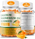 (2 Kemas) Calcium Magnesium Mimic Zinc dengan Vitamin D3 & K2 - Sugar Free Calcium Gummies untuk Perempuan dan Pria - Bone & Imune Dukung - Non-GMO, Gluten-Free, Orange Flavored - 120 Count