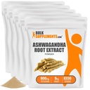 Suplemen BulkSuplemen .com Ashwagandha Root Extract Powder - Ashwagandha Suplement, Ashwaganda - dari Akar Ashwagandha - Vegan & Gluten Free, 600mg per Serving, 5kg (11 pon) (Paket 5)