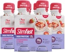 SlimFast Advanced Nutrection Protein Shake - Ready To Drink, Pink, Strawberry & Cream, 4 Botol (Paket 3)