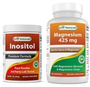 Inositol Powder terbaik 1 Lb & Magnesium Glycinate 425 mg