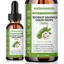 Naturesours 100% Murni Soursop Organik Ekstrak, Soursop Graviola Cair Drops 1800MG, Organic Pure Soursop Leave and Fruit, Sugar / Gluten Free, 2 FL.OZ (1)