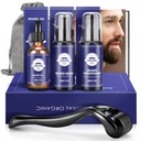 Beard Gift Kit - Oil, Wash, conditioner, Roller (Needle Panjang: 0.25mm) untuk Beard, Penyimpanan Tas, Kumis Hadiah Set untuk Suami Pacar Ayah Pria-Nya