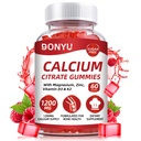 Calcium Citrate 1200 mg Gummies dengan Vitamin D3: dengan Calsium Magnesium Zinc D3 untuk Bone Muscle Imune - Ultimate Absorpsi Calcium Sugar- Free