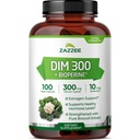 Zazzee DiM 300 mg Per Capsule, 100 Count, Plus 10 mg BioPerine, Estrogen Saldo, Hormonal Acne, Menopause Dukungan, Hormonal Saldo, Diindolymetana, Vegan, All- Natural, Non-GMO, Dibuat di Amerika Serikat