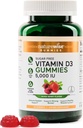 Naturrewise Vitamin D3 5000 IU Gummies - Sugar- Free Mixed Berry Flavor - Vitamin D Gummies for Dewas, Pasokan Kebal, Muscle & Bone Power - Free, Non-GMO - 90 Gummies