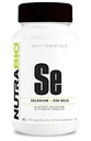 Suplemen NutraBio Selenium, 200mcg - 90 Vegetable Capsules - Dukungan Antioksidan Natural