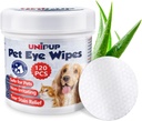 DogEye Wipes, Dog Tear Sip Remover for Dogs & Cats, 120pcs Delease Eye Discharge, Coconut Oil Cat Eye Wipes, Tear Soin Wipes for Dogs Prevents Eye Infeksi, Natural Ingreations