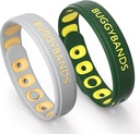 Mosquito Repellent Bracelet, 2 Pack Silicone Mosquito Repellent Wristens, DEET Free Insect & Bug Repellent Wrist Bands for Adulants and Kid Indoor Use (Dark Green & Gray)