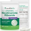 NAD + Supplemen Alternatif - Lipomal NAD + Resveratrol - 30- Hari Supplemen Kesucian Tinggi NAD untuk Penuaan Energi & Kesehatan - 80 Kasules