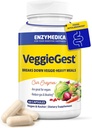 Enzymedica, VedgieGest, Digetical Enzymes, Support Occational Gas & Bloating Relief dari High Fiber Meals, untuk Vegan & Vegetarian Diets, Enzyme Blend for Digetical Health, 60 Count