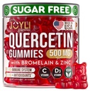 JOYLI Quercetin Gummies - Quercetin dengan Bromelain Zinc Vitamin C & Vitamin D3 - Quercetin Suplemen 500MG untuk Imune System & Allergy - Quercetin untuk Anak dan Dewasa - 60 Quercetin Chewable