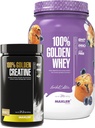 Maxler 100% Golden Whey (Blueberry Muffin 2 lb) & 100% Golden Creatine (Unflafeted 21.2 oz)