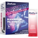 2before Blackcurrant I All Natural Vegan Pre Workout, Caffeine Clean Energy, Endurance, Recovery I Pre Workout Women and Men I 20 x Individual Packets I Informed Sports Certifikasi