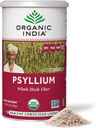 Organic INDIA Whole Psyllium Husk Powder Organic - Psyllium Husk Fiber Suplement, Diffic Support, Vegan, Gluten- Free, Non-GMO, Soluble & Implembble Fiber Sober Sober Sober Sober Sober Sumber - 12 oz (Paket 1)