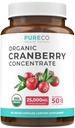 Capsules Ekstrak Organik Cranberry - Super 50X Potency Cranberry Pills for Women to support Urinary Track Bladder and Ginney - Vegan Non- GMO USDA Organic & North American Soured (4 Bulan Suppply)