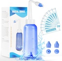 Neti Pot Sinus Rinse Bottle - Gentle Nasal Wash Bottle Nose Cleaner for Effective Pressure Irrigatio 300 ML dengan 20 Paket Garam Nasal Wash