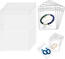Travel Jewelry Organizer Case Transparent Jewelry Storage Book Binder Bag for Earrings, Rings, Necklace, Brackets, Inner Pages and Pouches