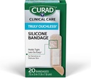 CURAD Truly Outnages! PASE Silicone Bandages, .75 "x 3", For Sensitive or Delicable Skin, Flexible Fabric, Protects Scrapes, Cuts & Burns, 20 Count