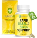 Hibrikar Rapid Sinus Relief dan Tenang - Akting Cepat Bantuan Non-Drowsy Sinus dan Obat - Decongestants Natural untuk Dewasa dengan Antihistamin, Quercetin, dan Butterbur untuk Allergies - 30 Capsules