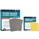 Silver Calcium Alginate Dressing (4 "x4" 10pcs) + Manuka Honey Gauze Dressing (2 "x 2" 10pcs)