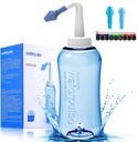 Darate Neti Pot Sinus Rinse Bottle, Nose Wash Pressure Rinse Nasal Irrigation for Adult & Kid BPA Free with Sticker Thermometer (500ML)