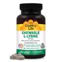 Country Life Chewable L-Lysine Suplemen dengan Vitamin D dan Elderberry, Imune Dukungan dan Collagen Renewal untuk Skin Tissue, Ideal untuk Dewasa
