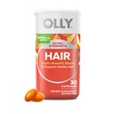 OLLY Ultra Kekuatan Softgels, Mendukung Kesehatan Rambut, Biotin, Kertin, Vitamin D, B12, Suplemen Rambut, 30 Hari - 30 Menghitung (Paket May Vary)
