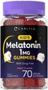 Carlyle Kids Melonatonin Gummies 124; 1 mg 70 Count 124; Fruit Flavor Gummy Gummy 124; Vegan, Non-GMO, Gluten Free