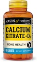 Mason Natural Calcium Citrate Plus Vitamin D3, 2 Month Supply, Strengthens Muscle Fungsi & Bone Health, 60 Caplets
